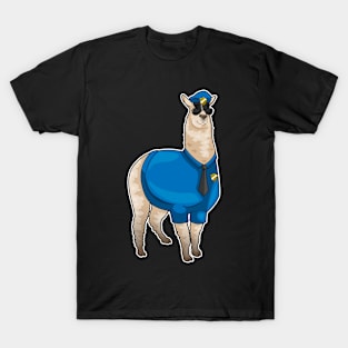 Alpaca Police Cop Sunglasses T-Shirt